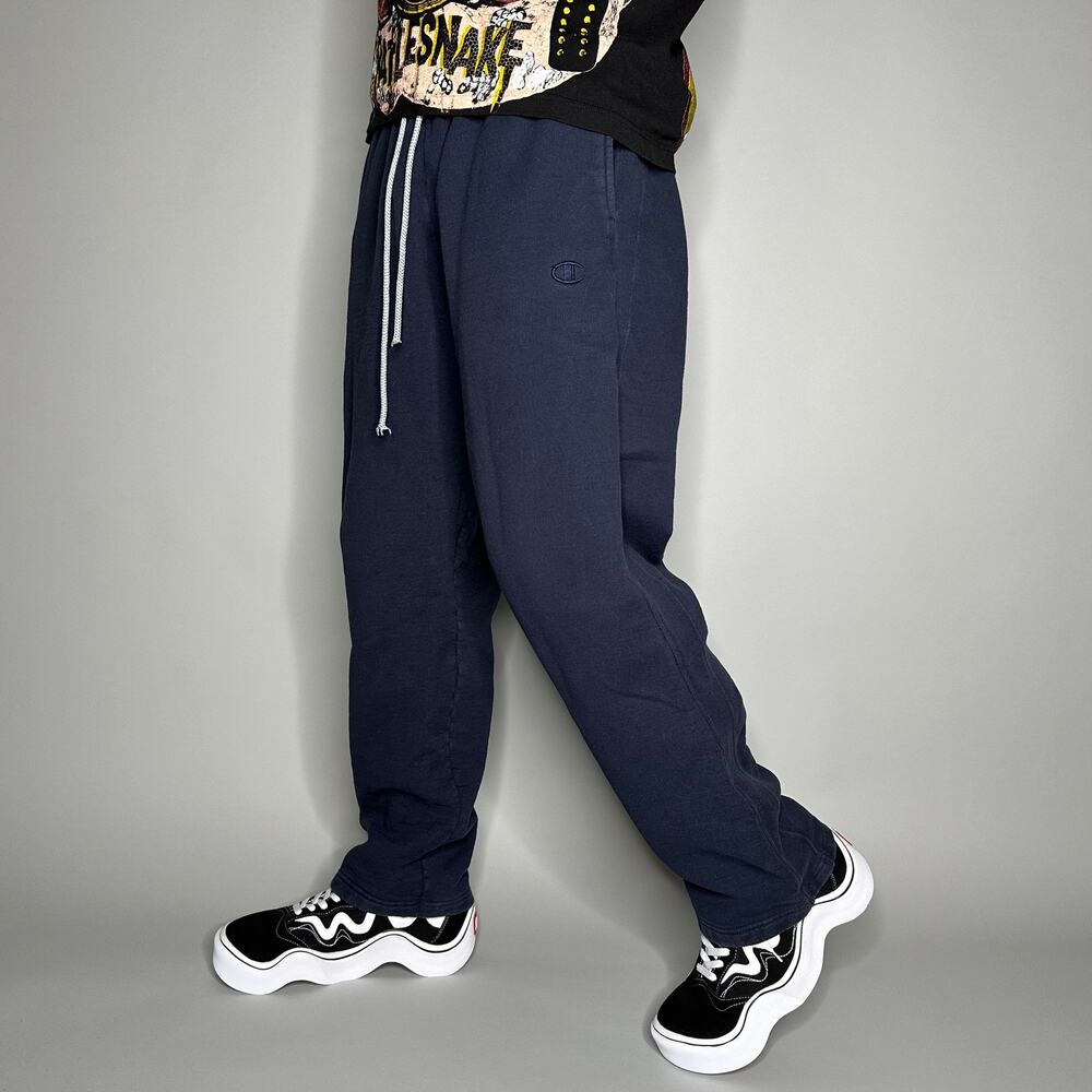 Vintage Y2K Champion Sweatpants Mens XL Baggy Wide Leg Fit Navy Blue Cotton